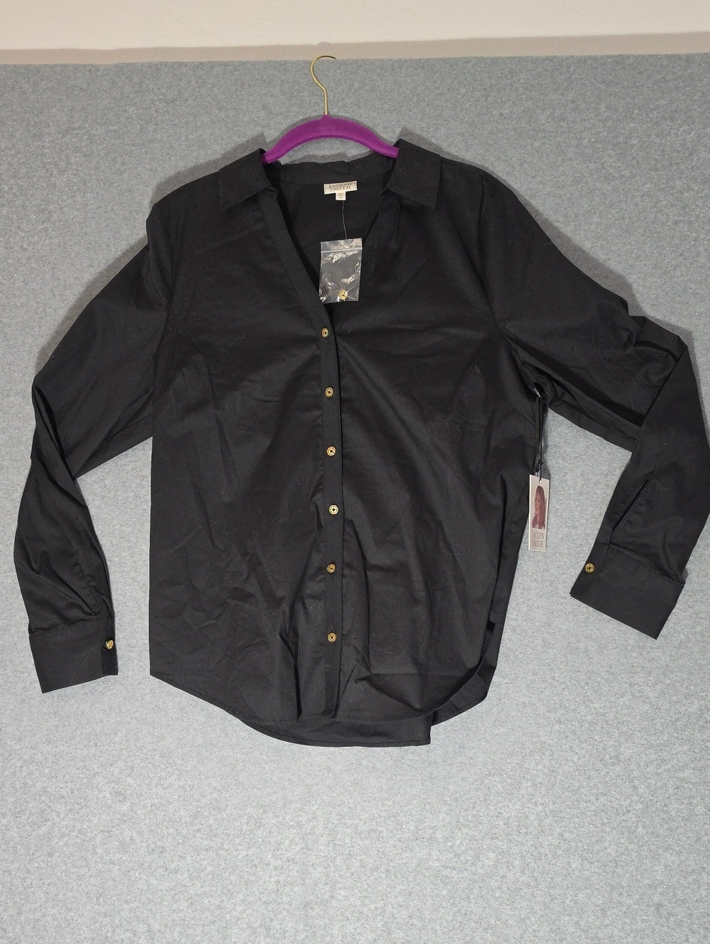 Classic Black Women’s Button-Down Shirt by